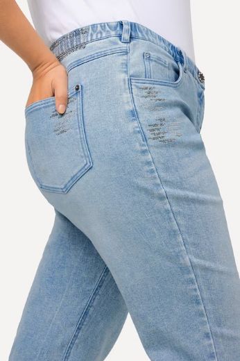 Plus size veliki brojevi Traperice s ukrasnim detaljima za punije