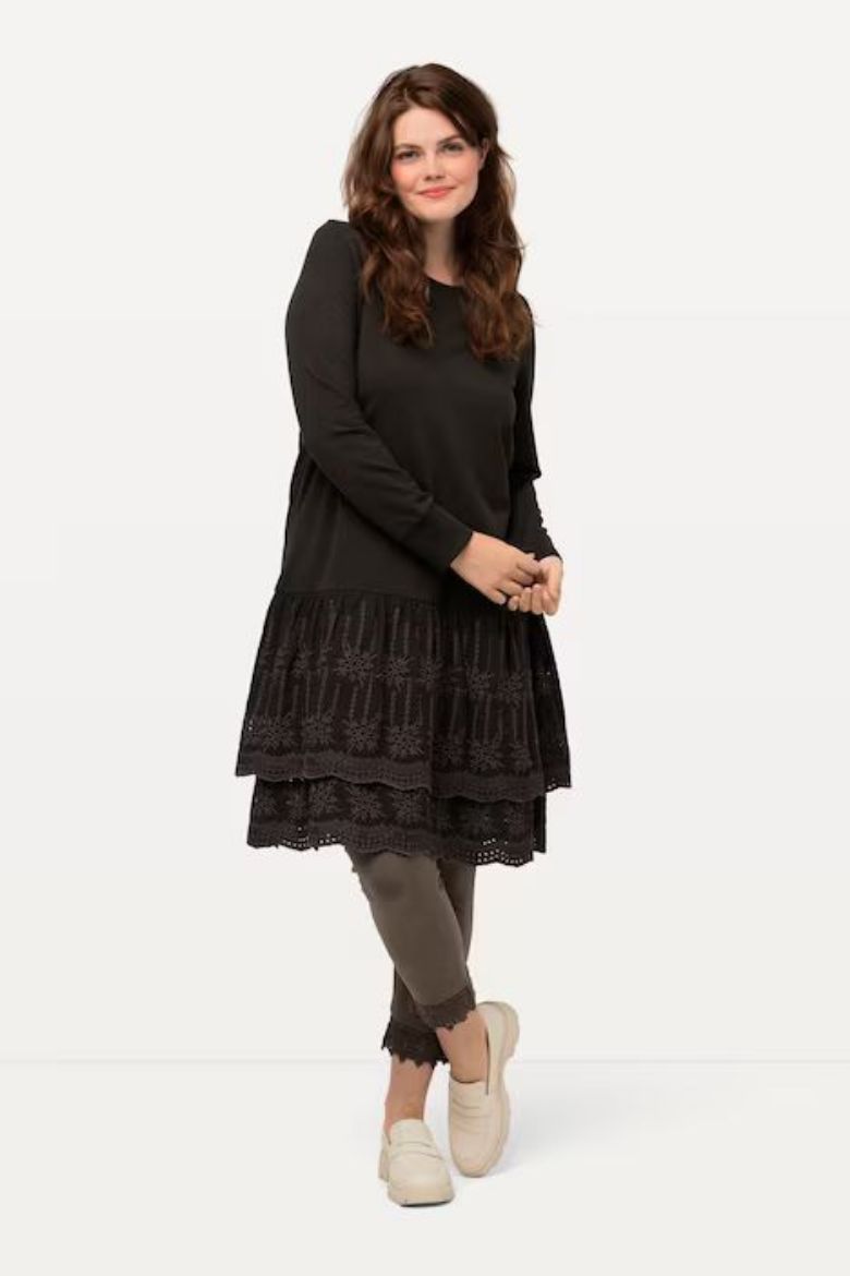 Plus size veliki brojevi Haljina s volanima od čipke za punije