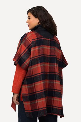 Plus size veliki brojevi Pončo karirani za punije