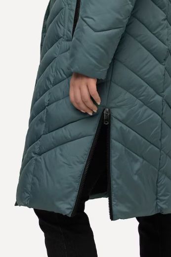 Plus size veliki brojevi Jakna s kosim štepom i umjetnim krznom na kapuljači za punije