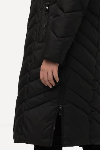 Plus size veliki brojevi Jakna s kosim štepom i umjetnim krznom na kapuljači za punije