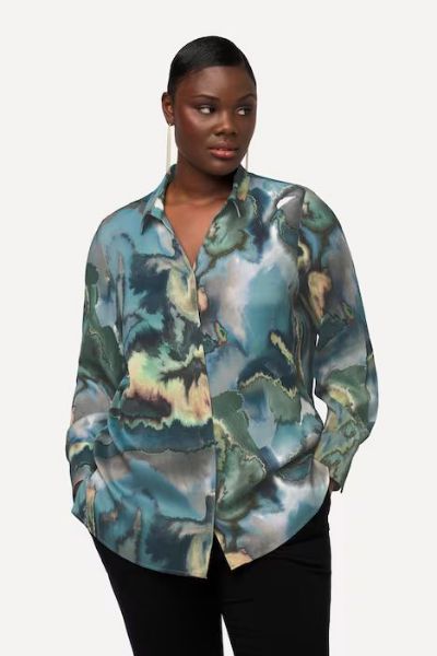 Veliki brojevi Bluza s motivom mramora moda za punije