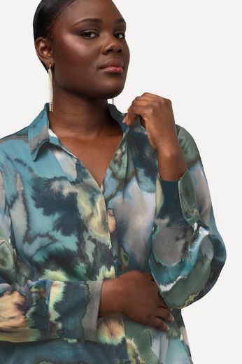 Plus size veliki brojevi Bluza s motivom mramora za punije