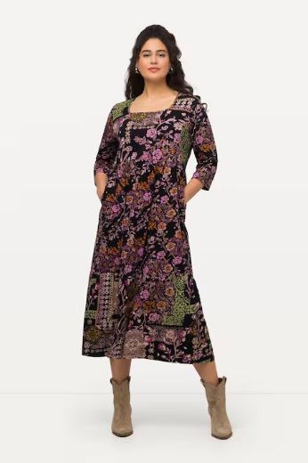 Plus size veliki brojevi Haljina A kroja cvjetnog motiva za punije