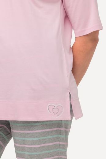Plus size veliki brojevi Pidžama s prugama na nogavicama za punije