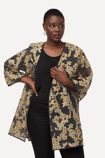 Plus size veliki brojevi Sako lagani svečani cvjetni motiv za punije