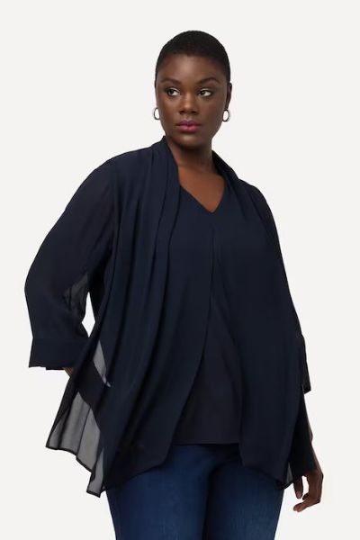 Veliki brojevi Bluza elegantna 3/4 rukavi moda za punije
