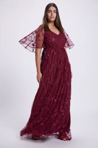 Plus size veliki brojevi Haljina svečana maxi s ukrasnom čipkom za punije