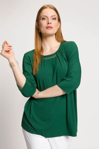 Veliki brojevi Majica A kroja s ukrasnim detaljima na ovratniku moda za punije
