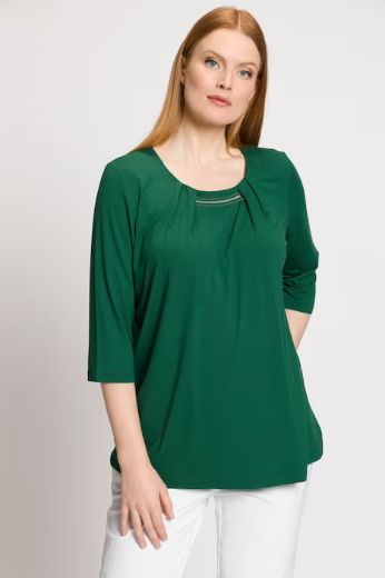 Plus size veliki brojevi Majica A kroja s ukrasnim detaljima na ovratniku za punije