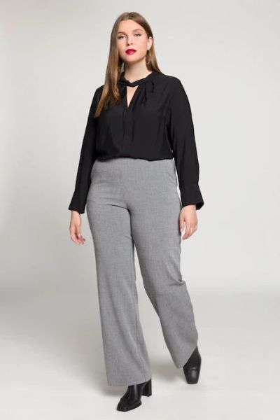 Veliki brojevi Bluza elegantna s naborima na ovratniku moda za punije