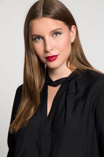 Plus size veliki brojevi Bluza elegantna s naborima na ovratniku za punije