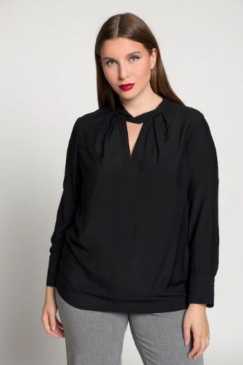 Plus size veliki brojevi Bluza elegantna s naborima na ovratniku za punije