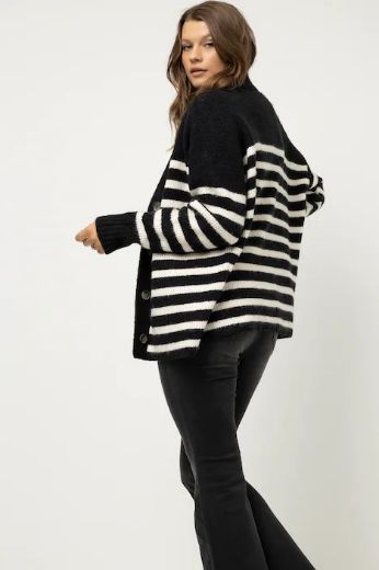 Plus size veliki brojevi Kardigan šireg kroja na pruge za punije