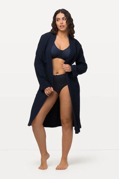 Veliki brojevi Ogrtač duži model na vezanje moda za punije