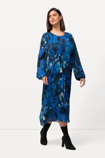 Plus size veliki brojevi Haljina plise s printom za punije