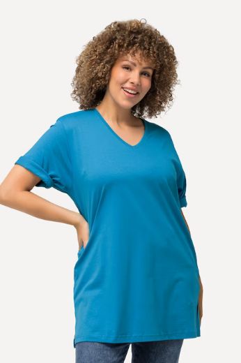 Plus size veliki brojevi Majica V izrez Basic za punije