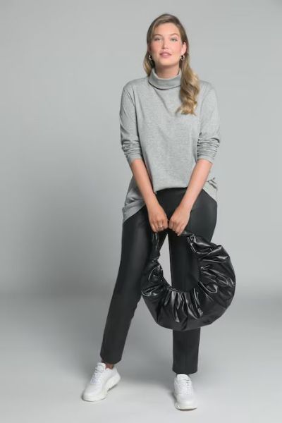 Veliki brojevi Majica rol ovratnik moda za punije