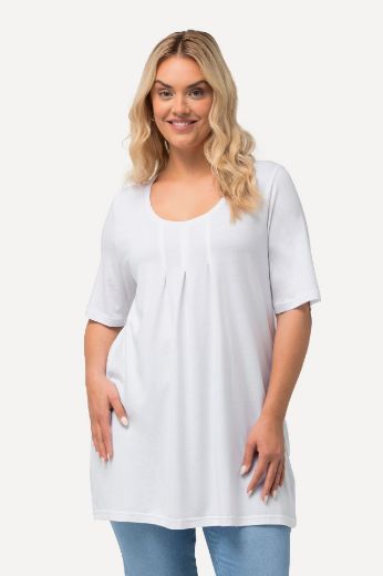 Plus size veliki brojevi Majica s naborima duži model za punije