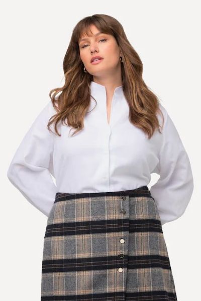 Veliki brojevi Bluza s povišenim ovratnikom moda za punije