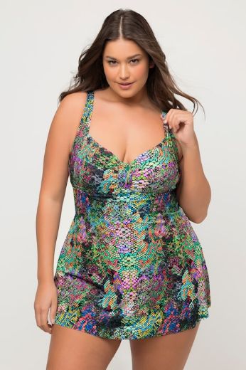 Plus size veliki brojevi Kupaći kostim haljina motiv zmije za punije