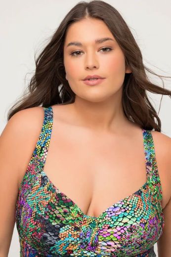 Plus size veliki brojevi Kupaći kostim haljina motiv zmije za punije
