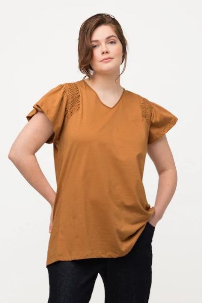 Veliki brojevi Majica sa širim spuštenim rukavima moda za punije