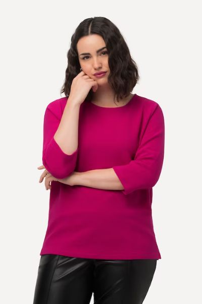 Veliki brojevi Majica okruglog ovratnika 3/4 rukavi moda za punije