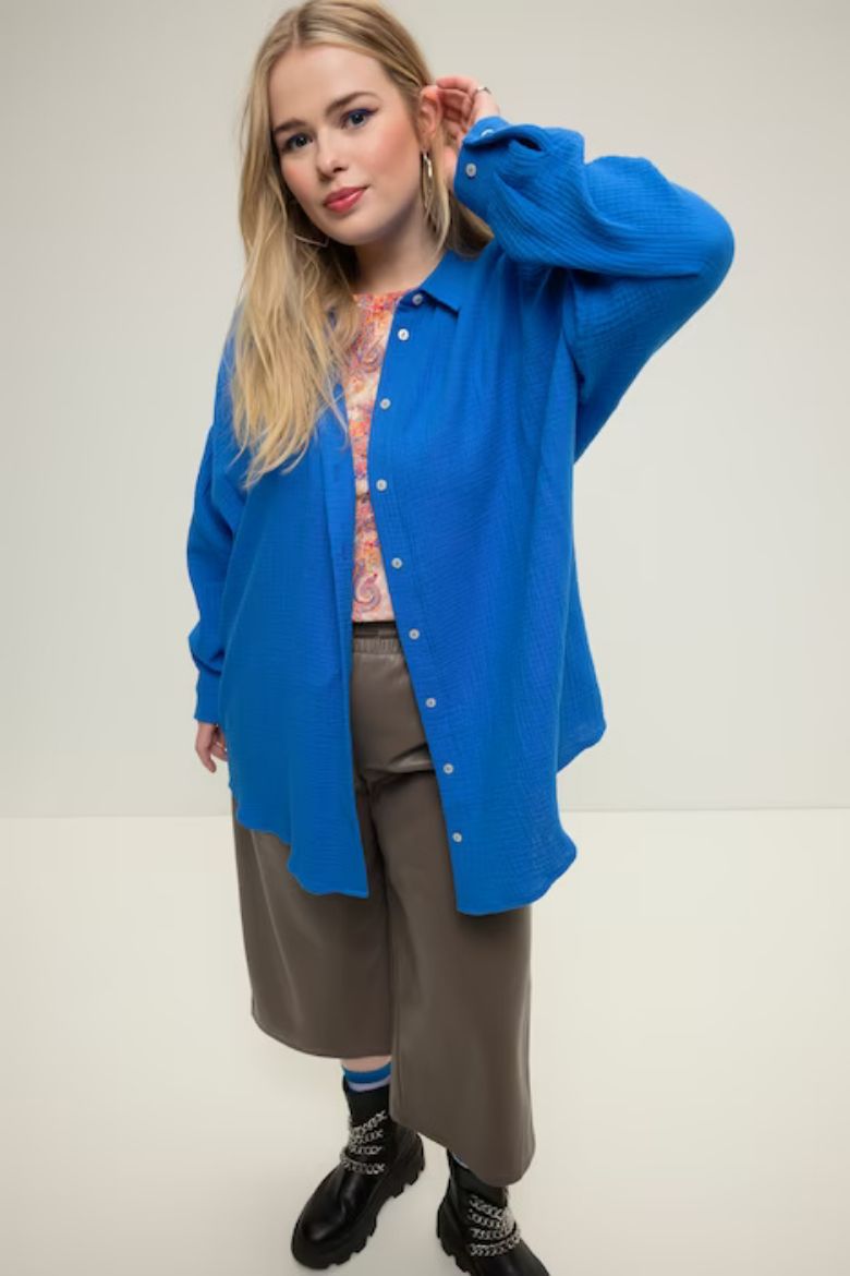 Plus size veliki brojevi Bluza na kopčanje za punije