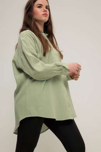 Plus size veliki brojevi Bluza na kopčanje za punije