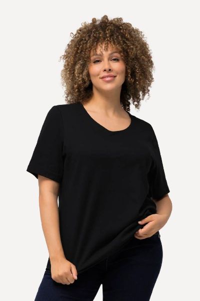 Veliki brojevi Majica Slim Fit V ovrtanik moda za punije