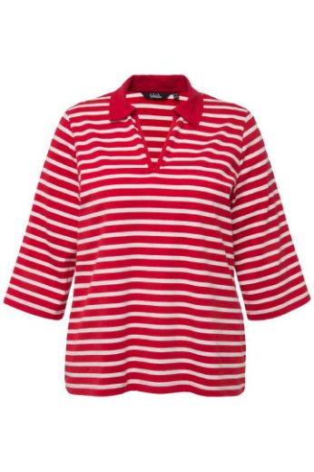 Plus size veliki brojevi Majica Polo s prugama 3/4 rukavi za punije