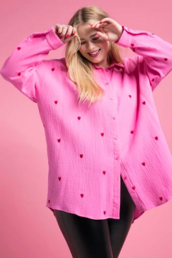 Plus size veliki brojevi Košulja šireg kroja s motivom srca za punije