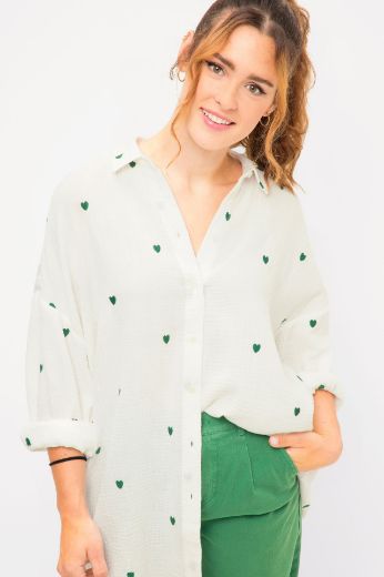 Plus size veliki brojevi Košulja šireg kroja s motivom srca za punije