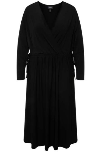Plus size veliki brojevi Haljina V ovratnika dugih rukava za punije