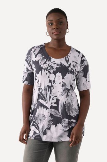 Plus size veliki brojevi Majica Slinky s cvjetnim uzorkom kratkih rukava za punije