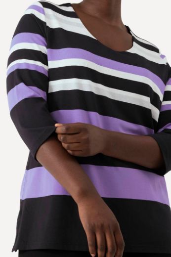 Plus size veliki brojevi Majica na pruge za punije