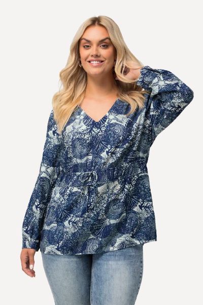 Veliki brojevi Bluza V ovratnika dugih rukava moda za punije