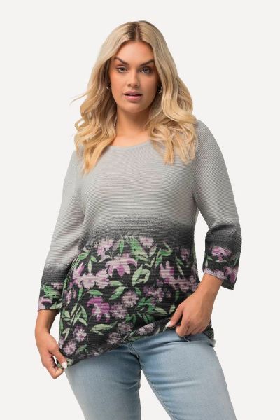 Veliki brojevi Pulover cvjetnog motiva moda za punije