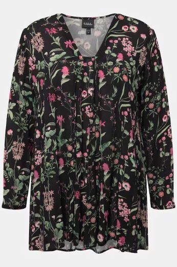 Plus size veliki brojevi Bluza cvjetnog printa V ovratnika za punije