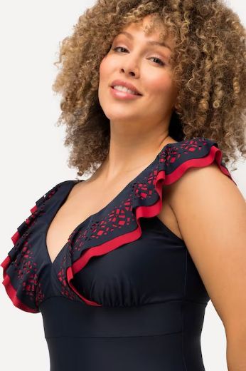 Plus size veliki brojevi Kupaći kostim jednodijelni s volanom za punije