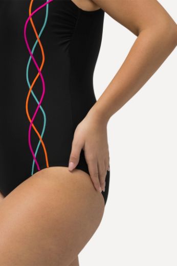 Plus size veliki brojevi Kupaći kostim jednodijelni s prugama za punije