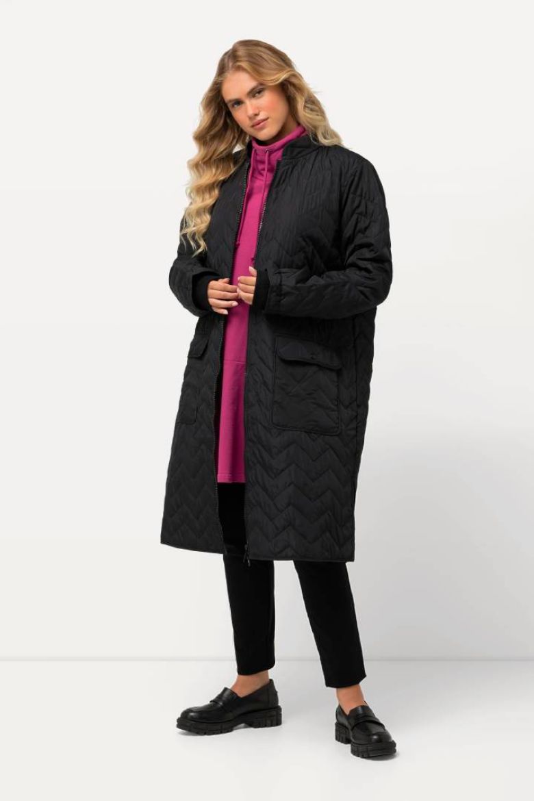 Plus size veliki brojevi Jakna duži model s džepovima za punije