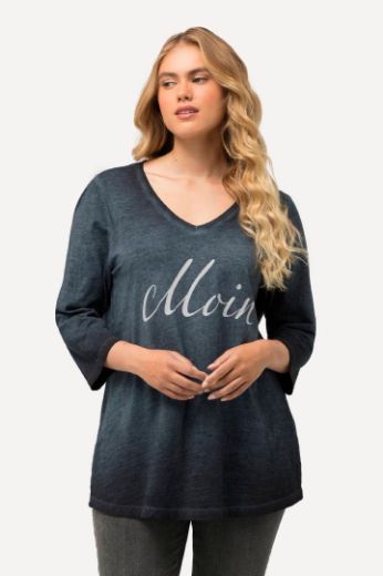 Plus size veliki brojevi Majica V ovratnika s natpisom za punije