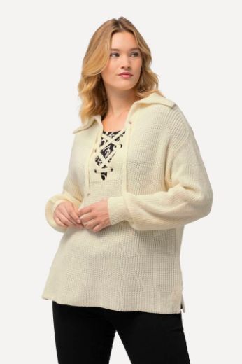 Plus size veliki brojevi Pulover s vezanjem na ovratniku za punije