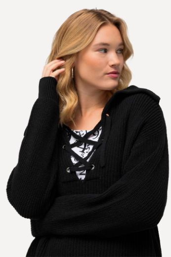 Plus size veliki brojevi Pulover s vezanjem na ovratniku za punije