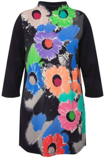 Plus size veliki brojevi Tunika cvjetnog printa 3/4 rukavi za punije