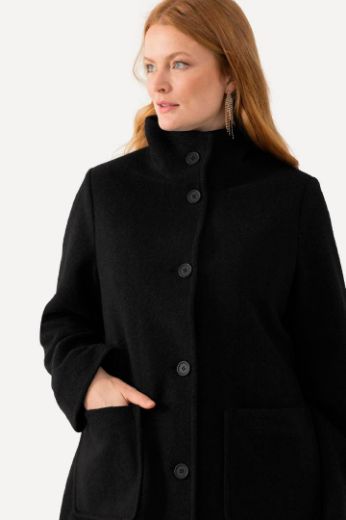 Plus size veliki brojevi Kaput povišenog ovratnika za punije