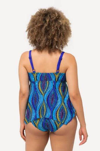 Plus size veliki brojevi Kupaći Kostim Tankini s apstraktnim printom za punije