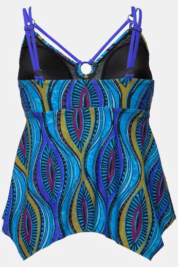 Plus size veliki brojevi Kupaći Kostim Tankini s apstraktnim printom za punije